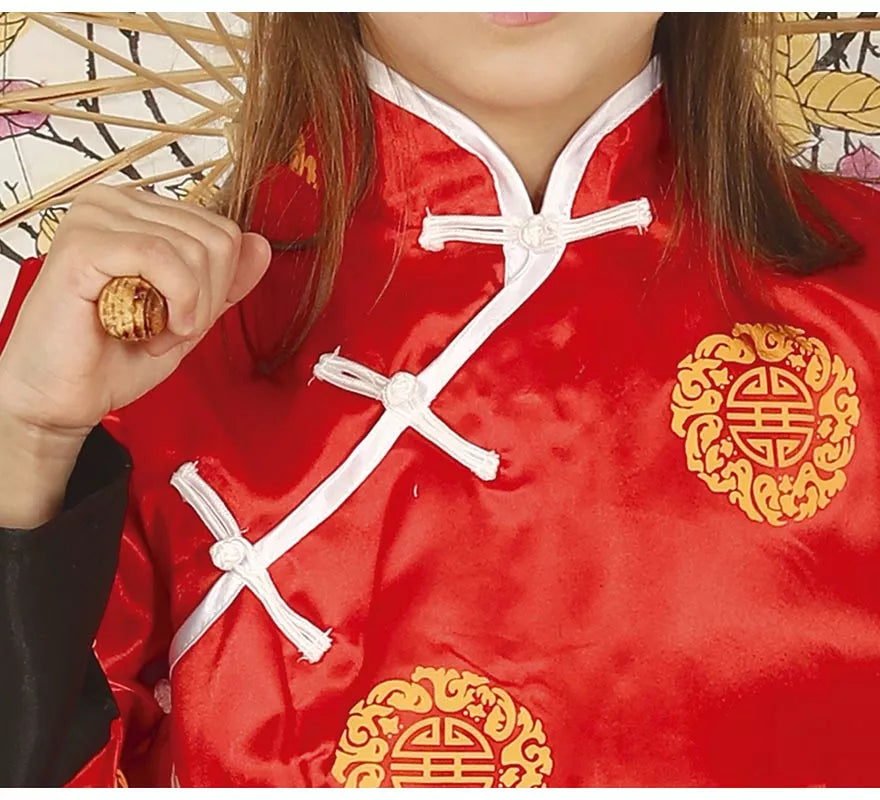 Disfraz de China Rojo y Negro para niña
