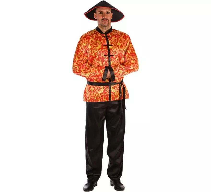 Translation missing: en.Disfraz de Chino Rojo con Estampado para hombre