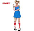 Disfraz de Chucky vestido azul para mujer