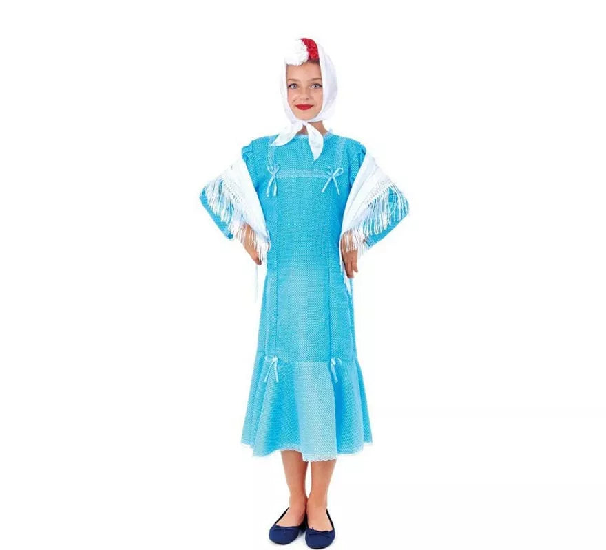 Disfraz de Chulapa azul para niña