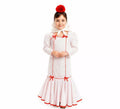 Disfraz de Chulapa Clásico blanco y rojo para niña