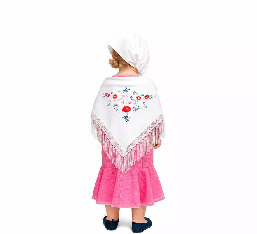 Translation missing: en.Disfraz de Chulapa Clásico rosa y blanco para bebé