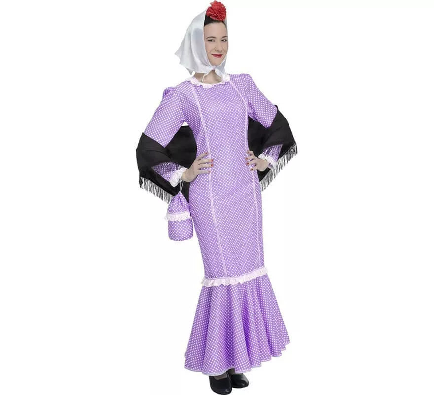 Translation missing: en.Disfraz de Chulapa Lila para mujer