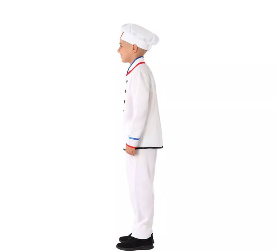Disfraz de Cocinero Blanco con gorro para niño