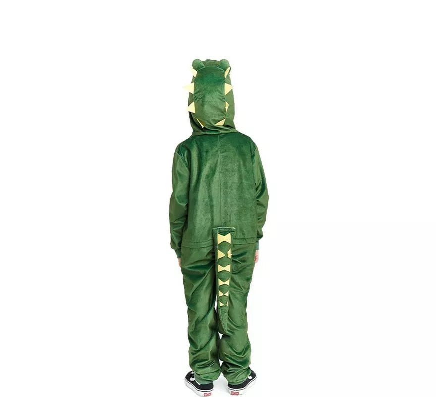Translation missing: en.Disfraz de Cocodrilo verde y amarillo con capucha para niño