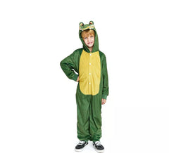 Green and yellow crocodile costume with hood for boy