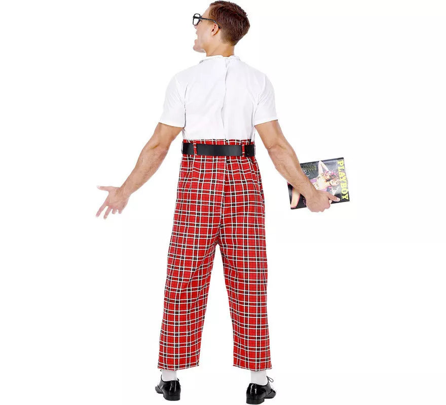 Disfraz de Colegial Novato Empollón con gafas para hombre