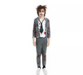 Disfraz de Colegial Zombie gris con chaqueta para niño