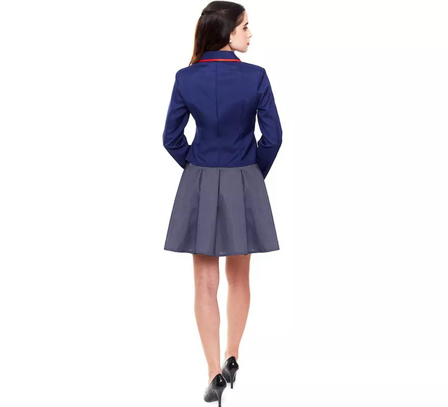 Disfraz de Colegiala Moderno Azul para mujer