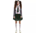 Disfraz de Colegiala Zombie gris con chaqueta para mujer