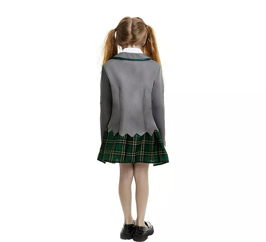Translation missing: en.Disfraz de Colegiala Zombie gris con chaqueta para niña y adolescente