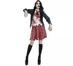 Zombie Schoolgirl Costume for Women