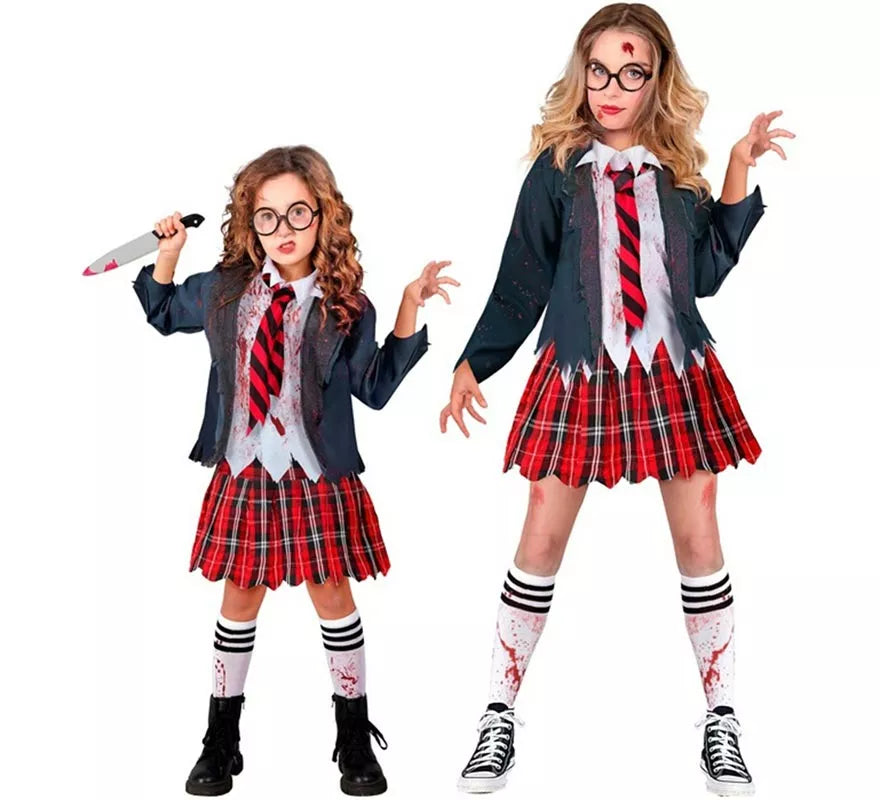 Disfraz de Colegiala Zombie para niña