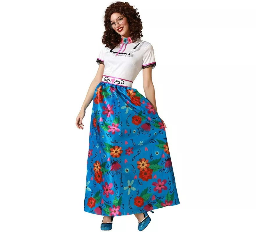 Translation missing: en.Disfraz de Colombiana azul floral para mujer