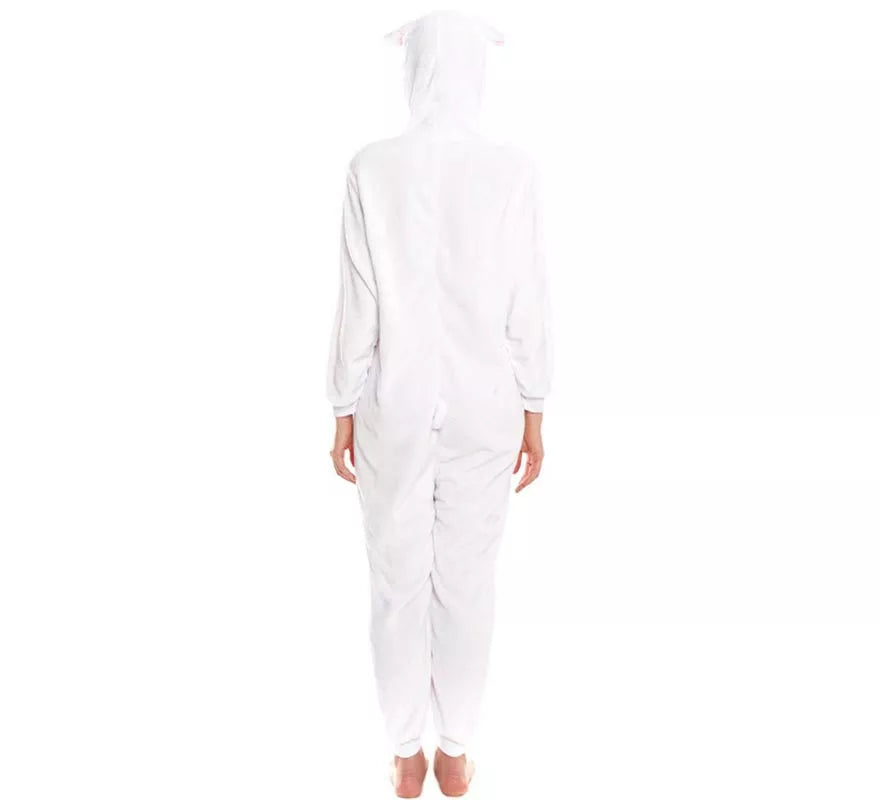 Disfraz de Conejo blanco y rosa Pijama para adultos