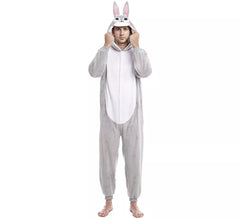 Gray Rabbit Costume with Hood for adults