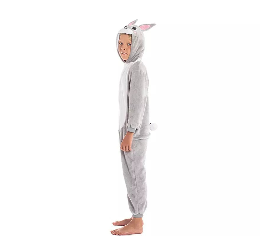 Disfraz de Conejo gris y blanco para niños