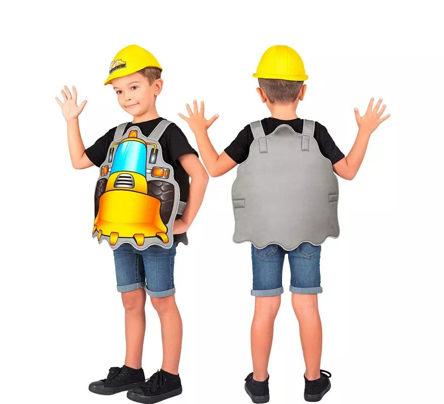 Translation missing: en.Disfraz de Constructor amarillo con gorro para niños