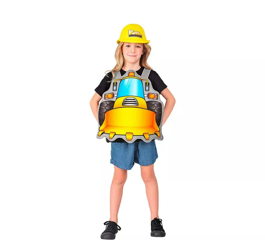 Disfraz de Constructor amarillo con gorro para niños