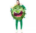 Disfraz de Coronavirus verde con Corona para adulto