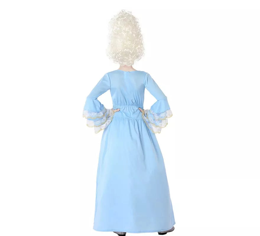 Disfraz de Cortesana azul para niña