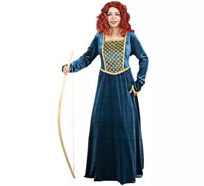 Disfraz de Cortesana Medieval azul elegante para mujer