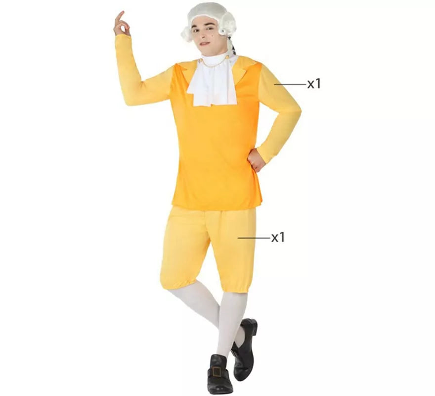 Translation missing: en.Disfraz de Cortesano amarillo para hombre