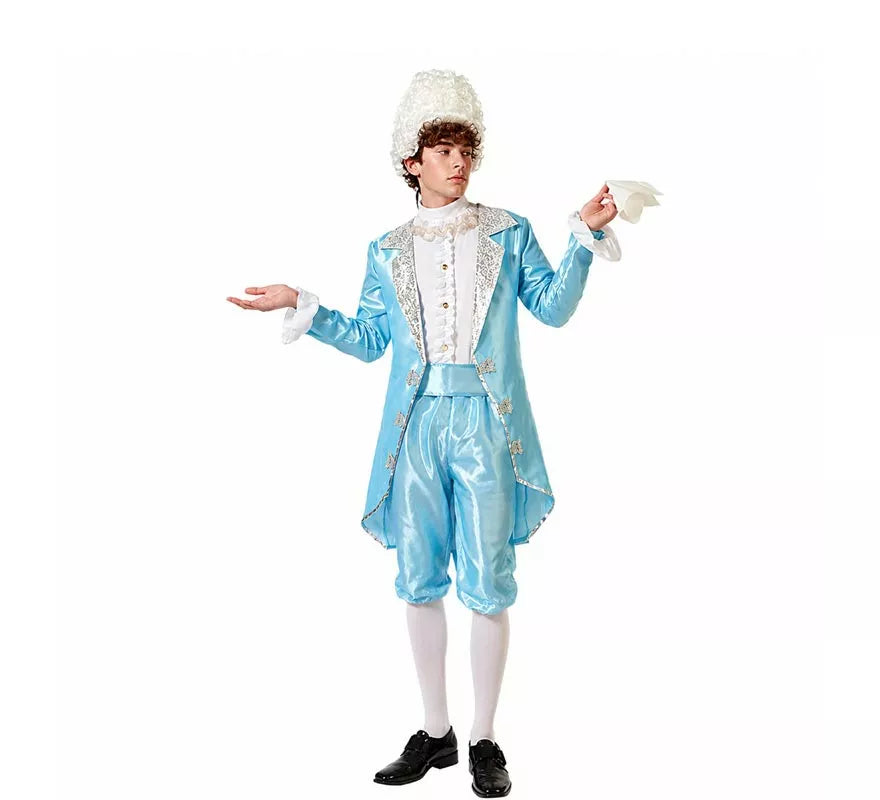 Disfraz de Cortesano azul para hombre