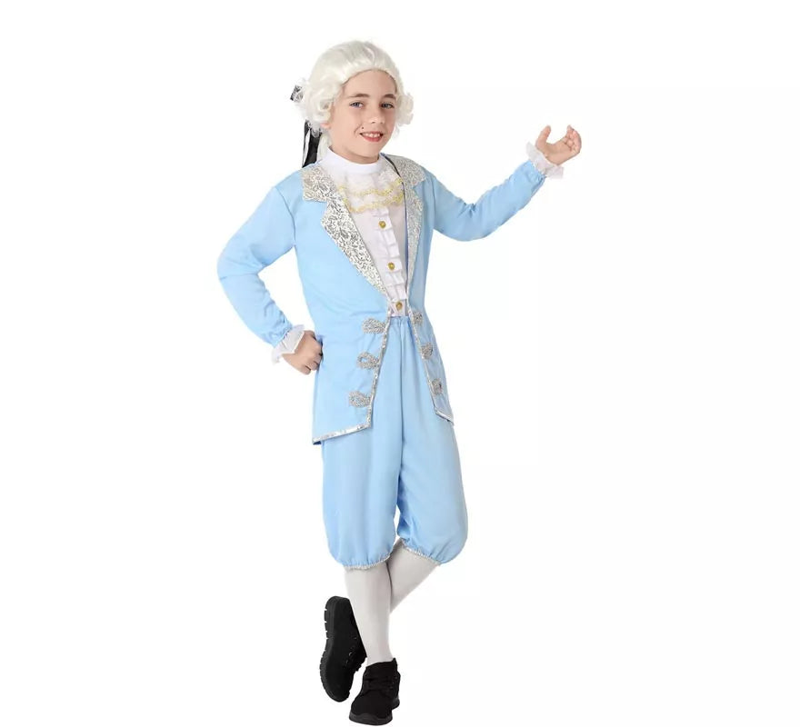 Disfraz de Cortesano azul para niño