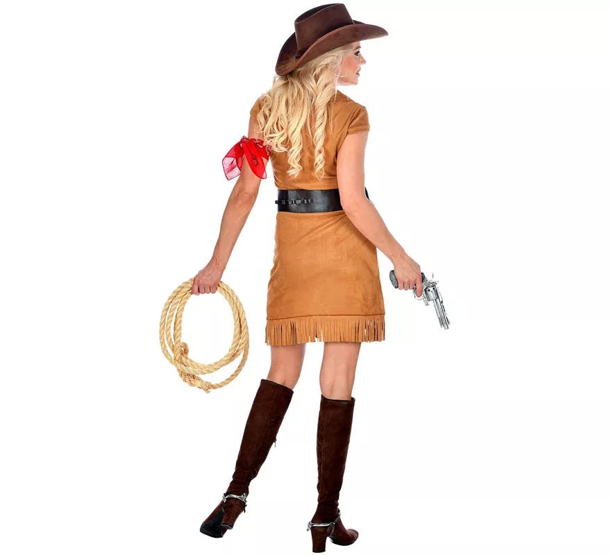 Disfraz de Cowgirl marrón para mujer