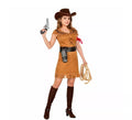 Disfraz de Cowgirl marrón para mujer
