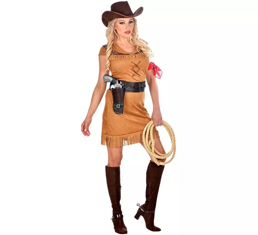 Translation missing: en.Disfraz de Cowgirl marrón para mujer