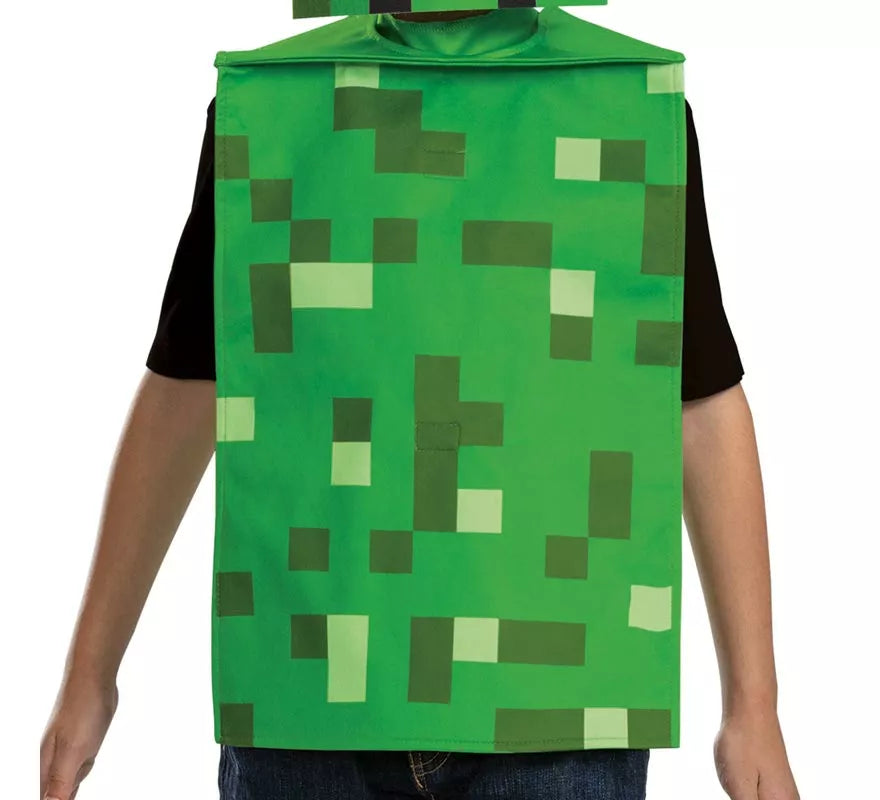 Translation missing: en.Disfraz de Creeper Minecraft con máscara para niño