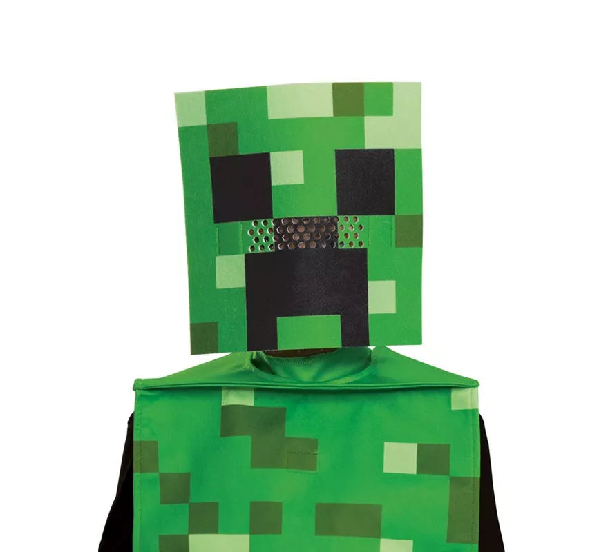 Disfraz de Creeper Minecraft con máscara para niño