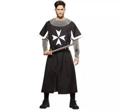 Black Medieval Crusader Costume for Men