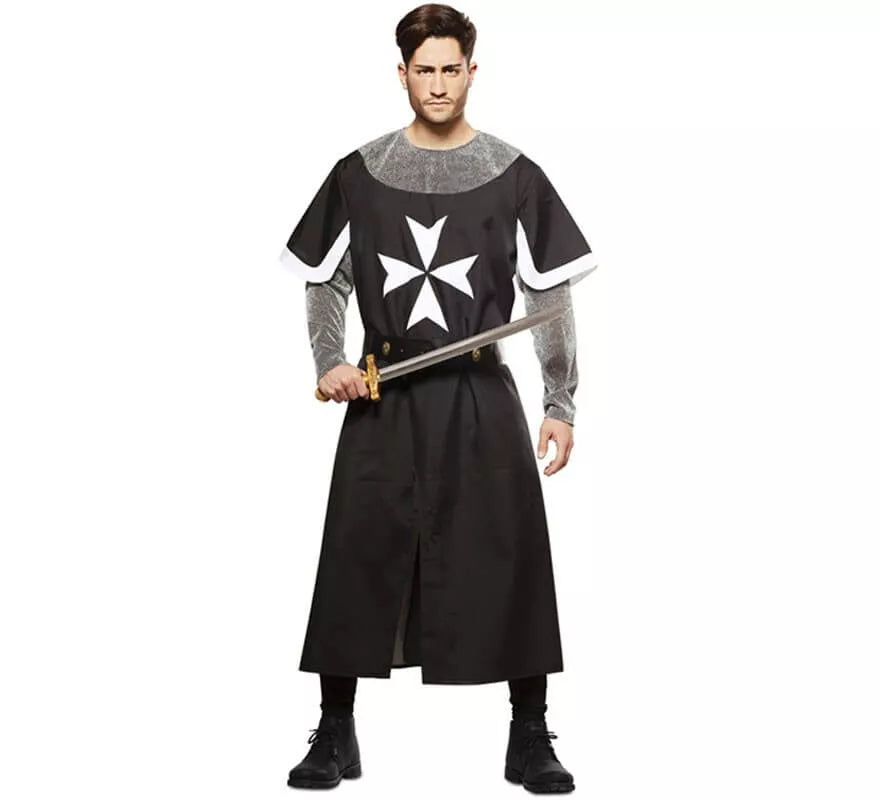 Translation missing: en.Disfraz de Cruzado Medieval Negro para hombre