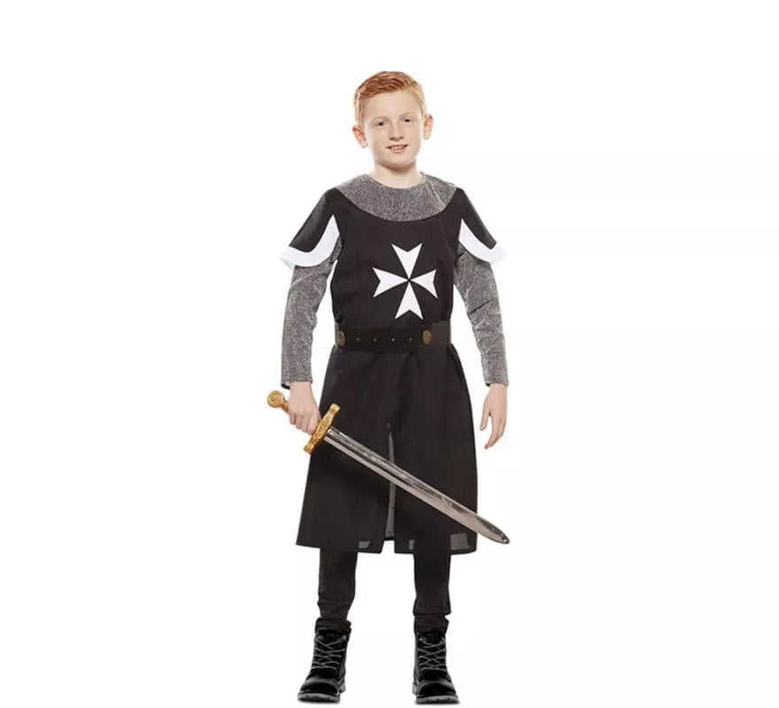 Disfraz de Cruzado Medieval Negro para niño