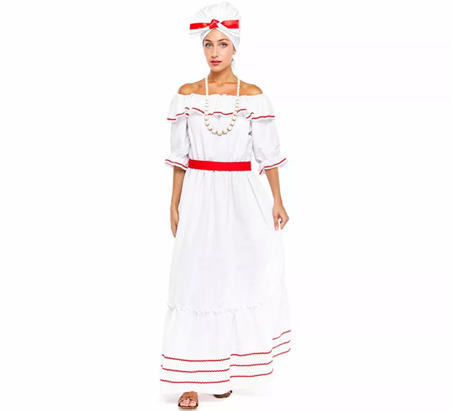 Translation missing: en.Disfraz de Cubana blanco para mujer