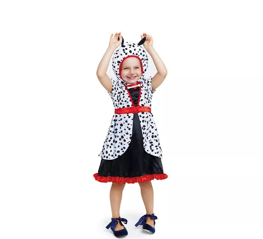 Disfraz de Dálmata en vestido con capucha para bebé y niña