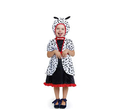Dalmatian costume in hooded dress for baby and girl