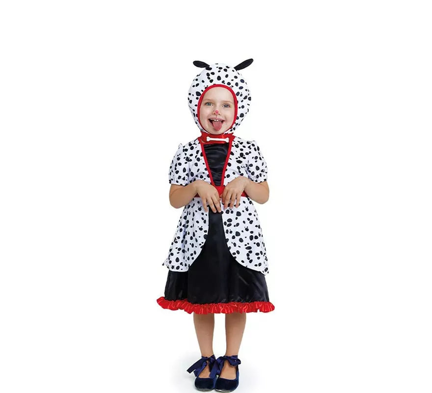 Translation missing: en.Disfraz de Dálmata en vestido con capucha para bebé y niña