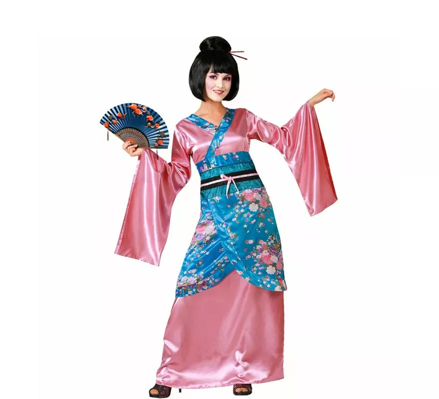 Disfraz de Dama China Kimono Rosa para mujer