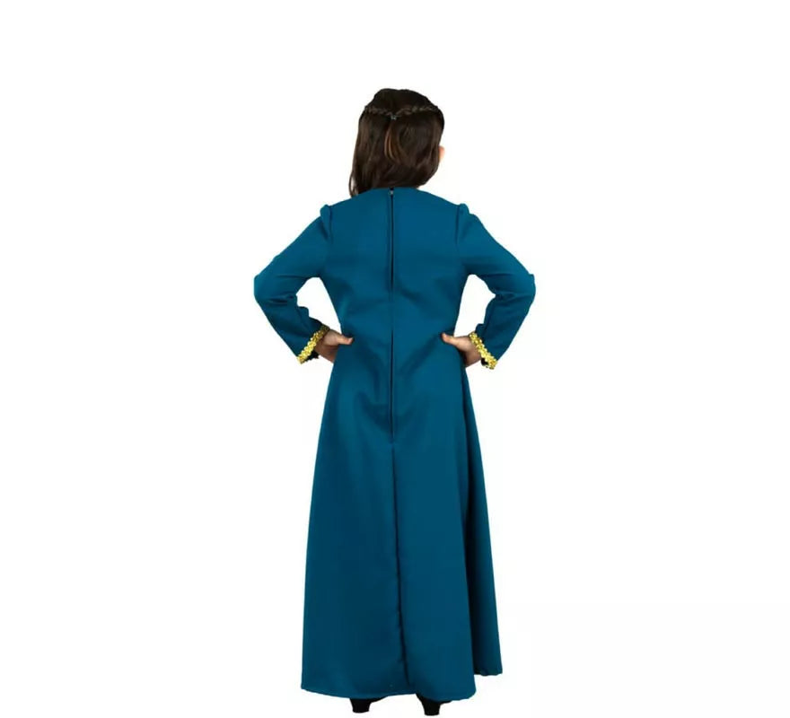 Disfraz de Dama de la Corte azul elegante para niña