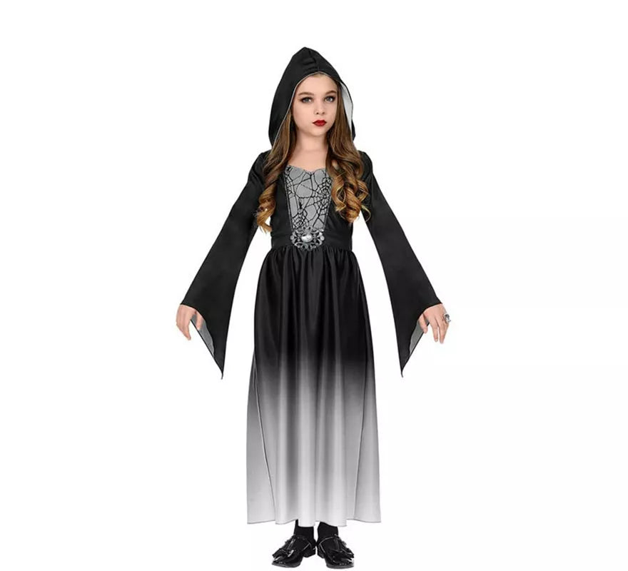 Disfraz de Dama Gótica gris para niña