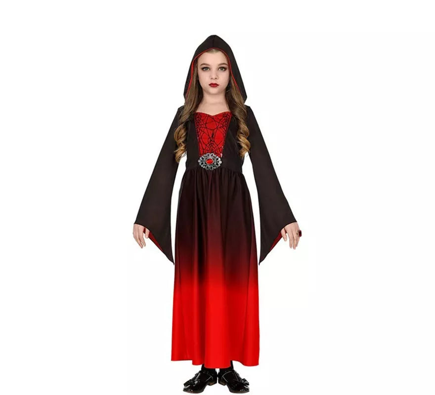 Disfraz de Dama Gótica rojo para niña