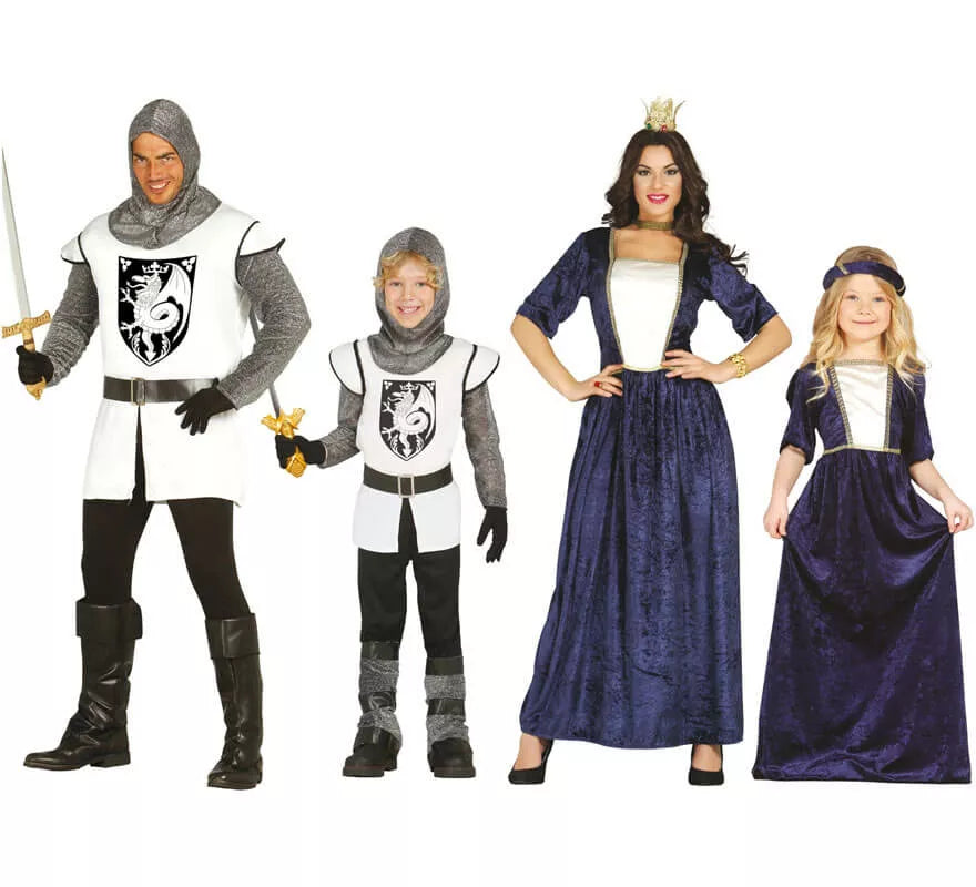Disfraz de Dama Medieval azul para niña