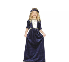 Blue Medieval Lady costume for girls