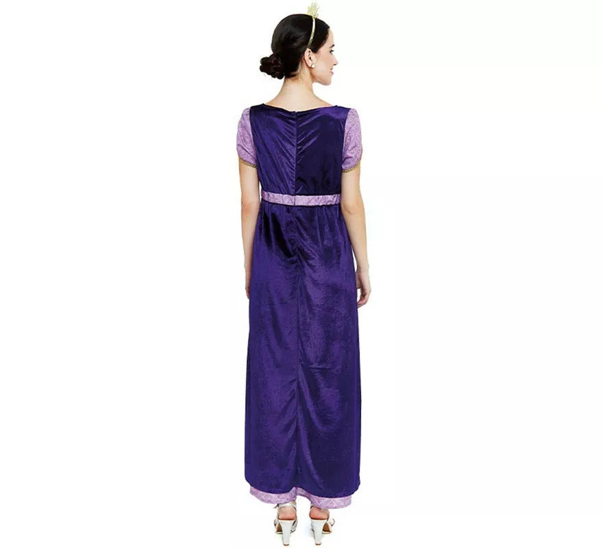 Disfraz de Dama Medieval morado y lila para mujer