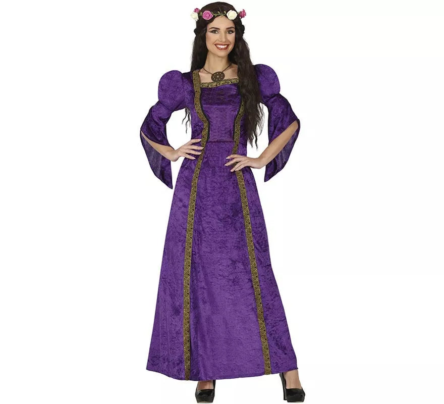 Translation missing: en.Disfraz de Dama Medieval Púrpura para mujer