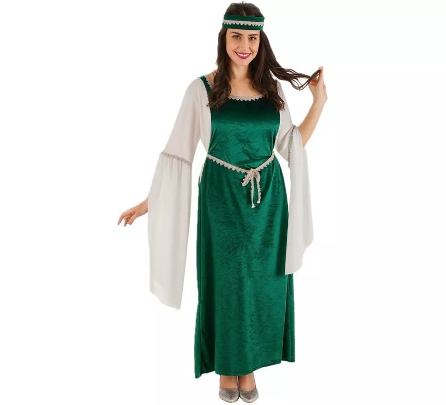 Translation missing: en.Disfraz de Dama Medieval verde para mujer